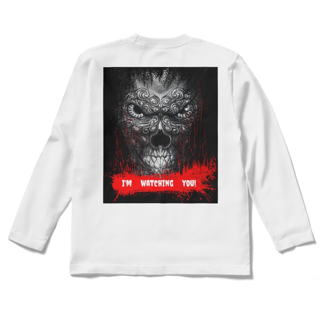 ドクロ watchingロングスリーブTシャツ(背面)