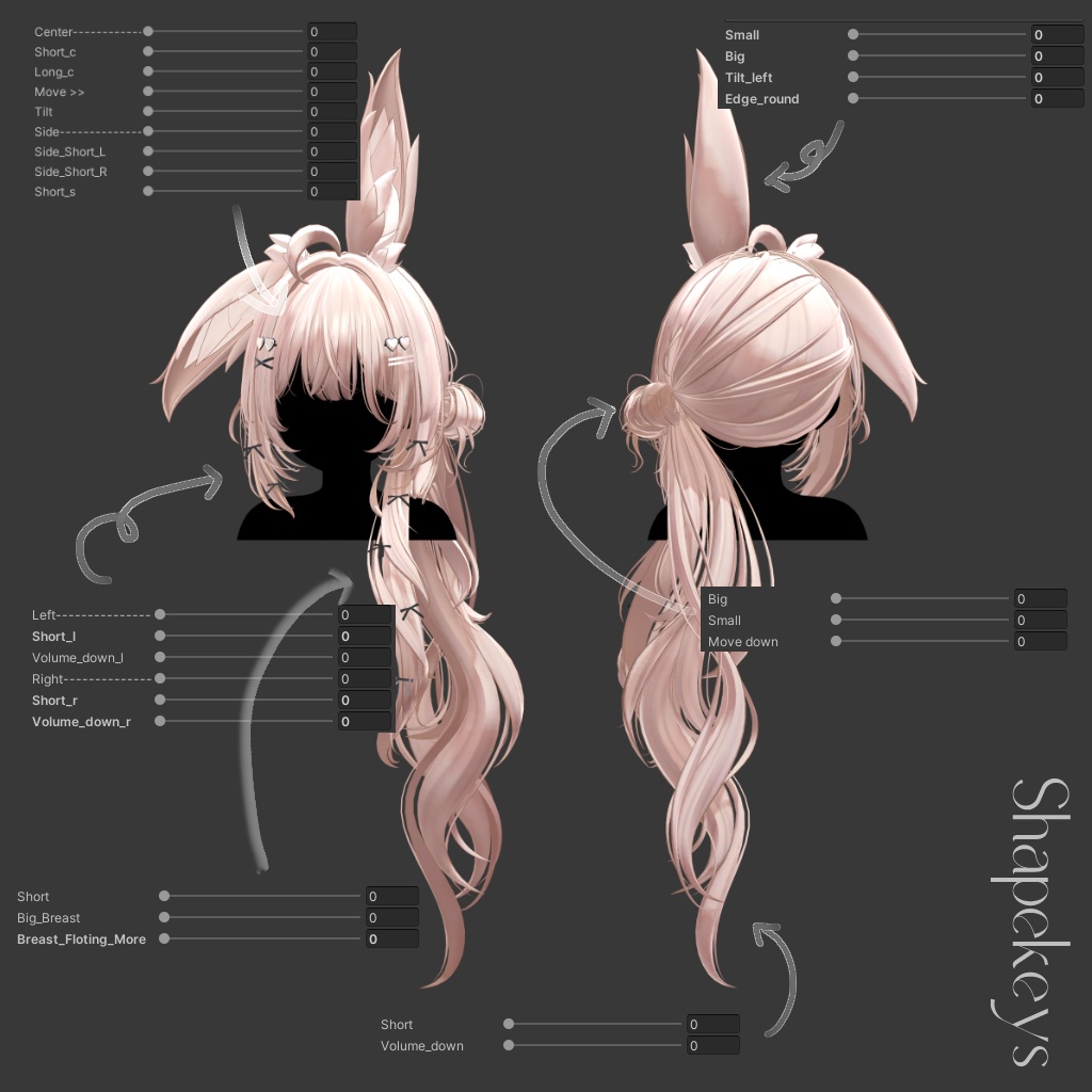 【8 avatars】【VRC Hair】♥ Kismet_Hair ♥
