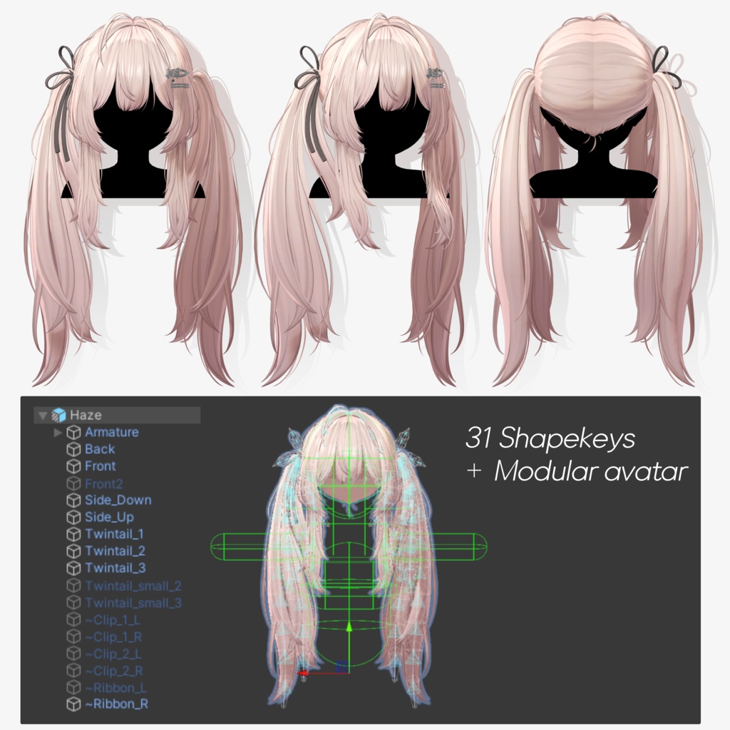 【7 avatars】【VRC Hair】♥ Haze_Hair ♥
