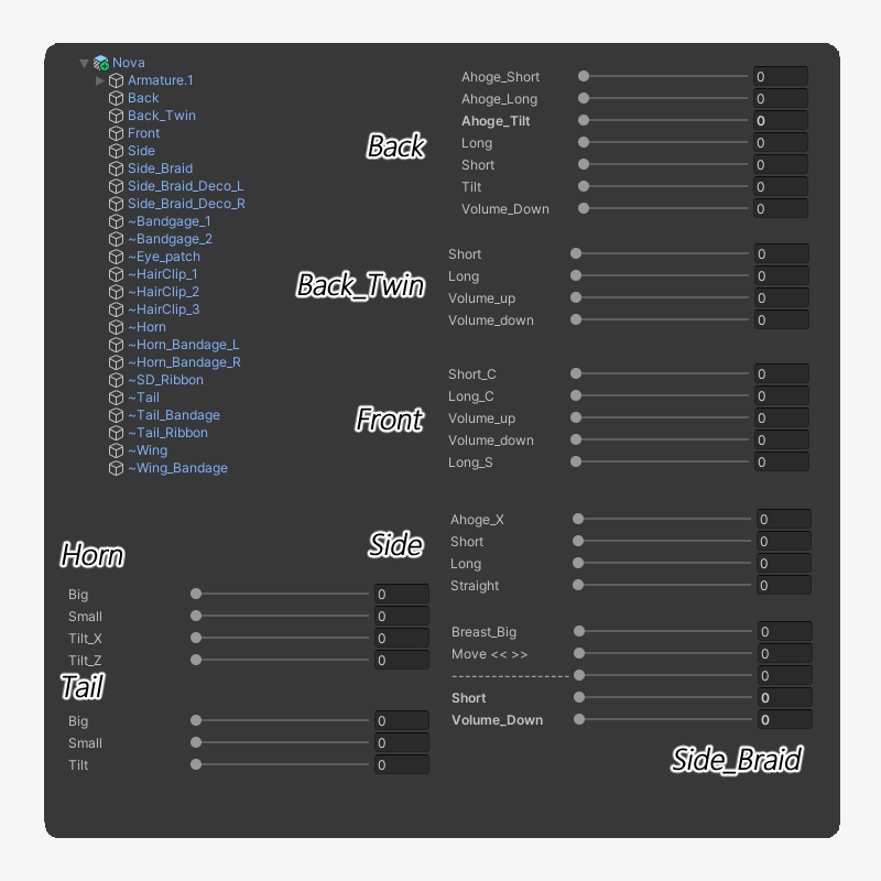 【11 avatars】【VRC Hair】♥ Nova_Hair ♥