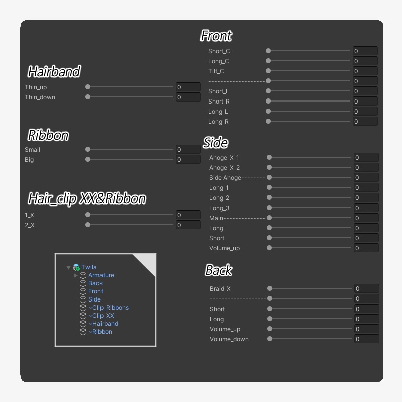 【11 avatars】【VRC Hair】♥ Twila_Hair ♥