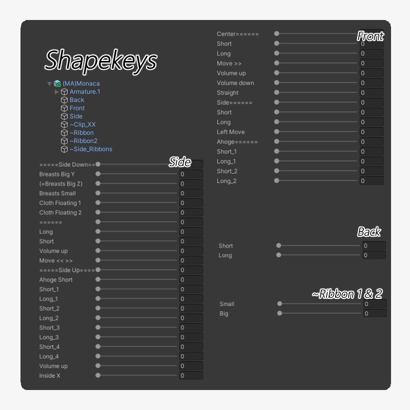 Sale 中✨【10 avatars】【VRC Hair】♥ Monaca_Hair ♥