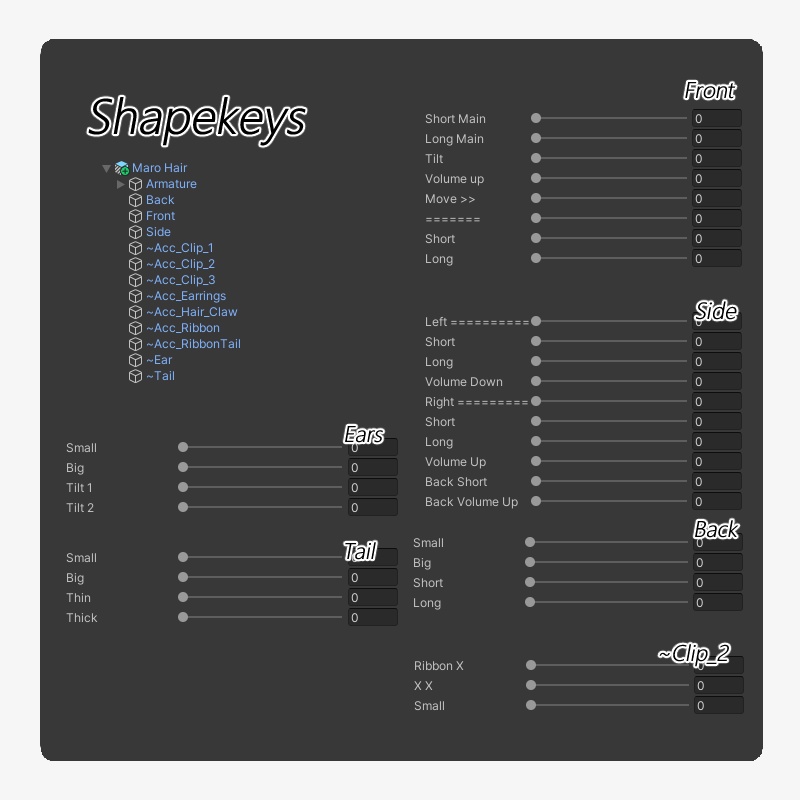 ✨Sale 中✨【13 avatars】【VRC Hair】♥ Maro_Hair ♥