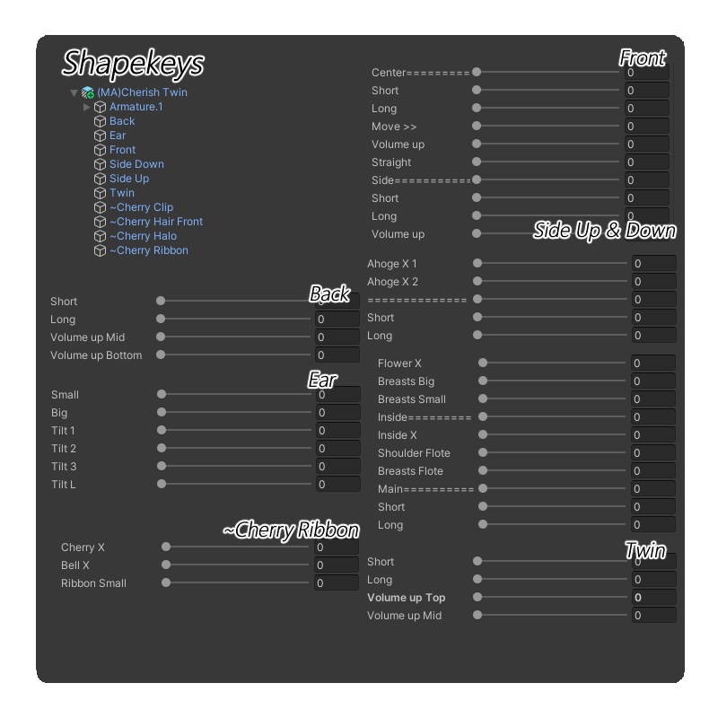 🌸Sale 中🌸【11 avatars】【VRC Hair】♥ Cherish Twin ♥