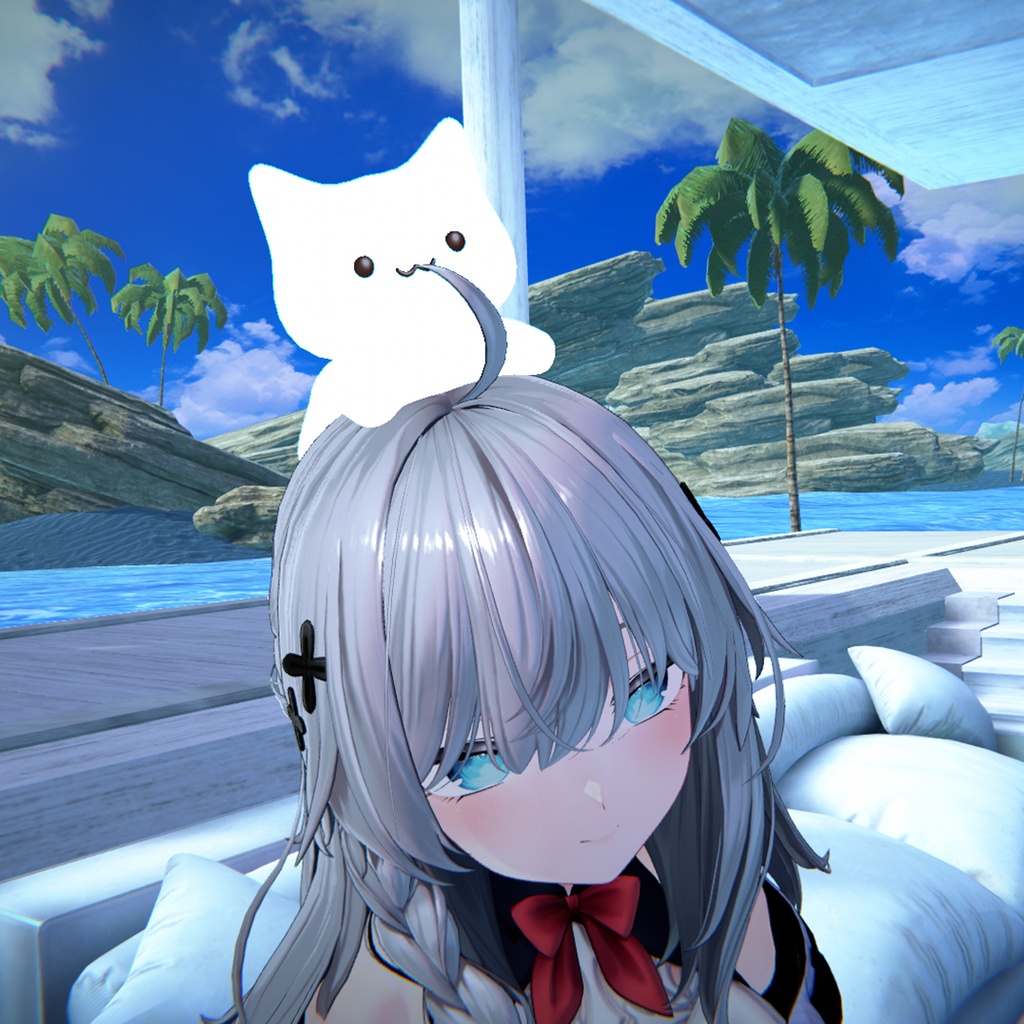 【無料】頭のっけ猫