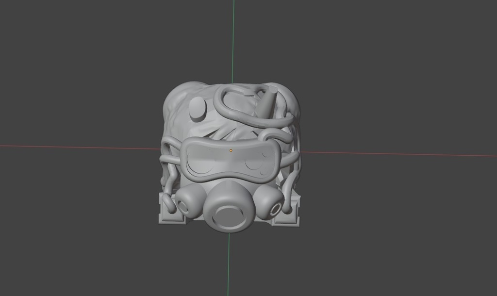 【Blender/STLデータ】サイバーパンク鬼娘キーキャップ