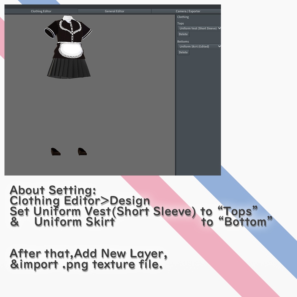(β版)"VRoid" French Maid Costume // フレンチメイドコスチューム