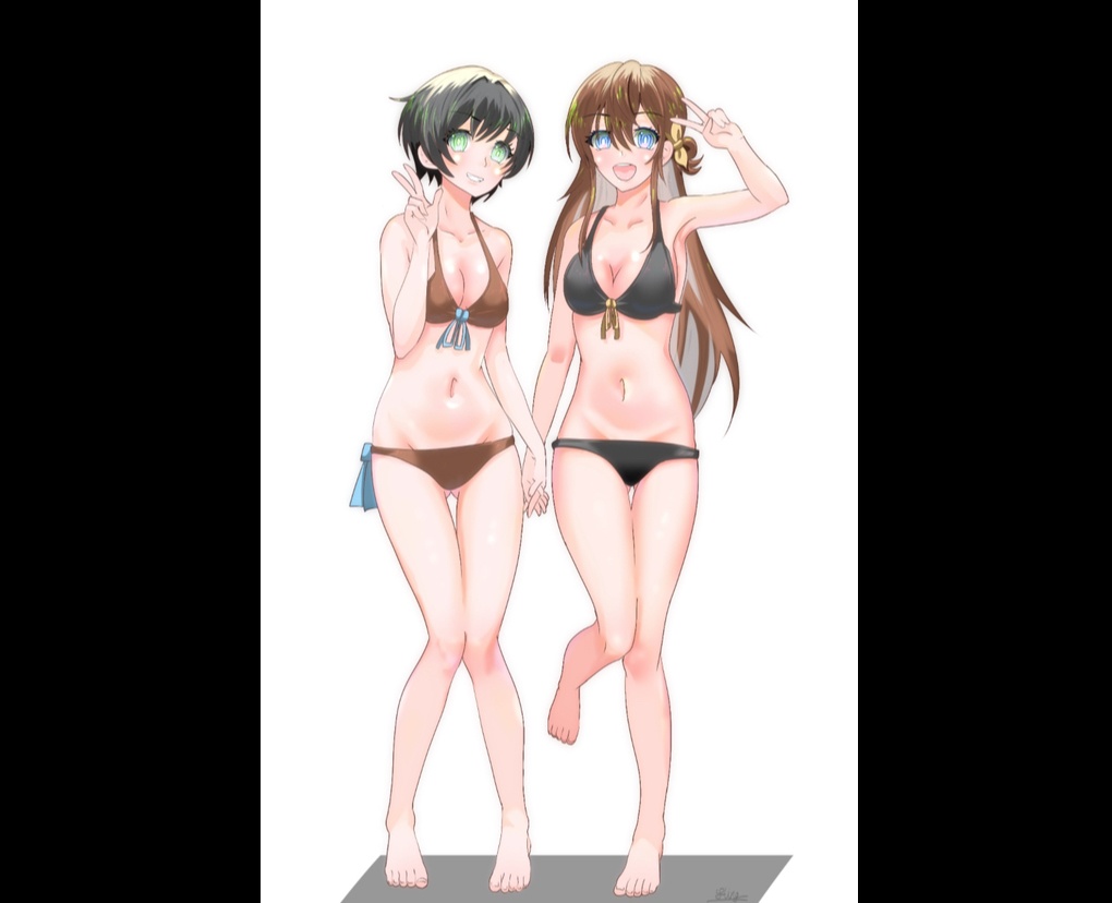 【ハチナイ】有原翼&河北智恵　水着　アクリルスタンド　アクスタ