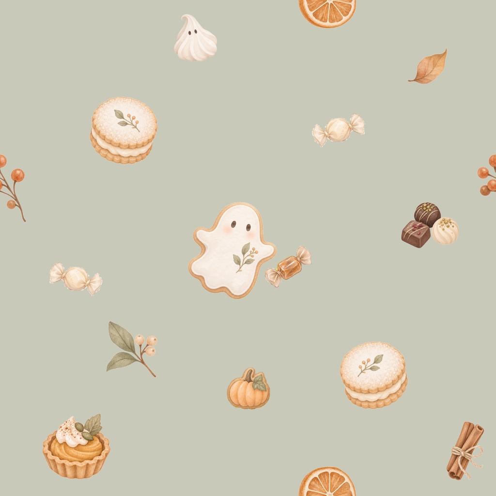 Cozy Halloween|大人かわいい水彩シームレスデジタルペーパー 6枚セット