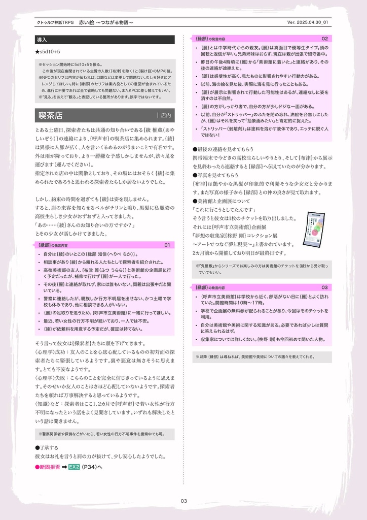 クトゥルフ神話TRPG 赤い絵 〜つながる物語〜 6版/旧版 SPLL:E192474