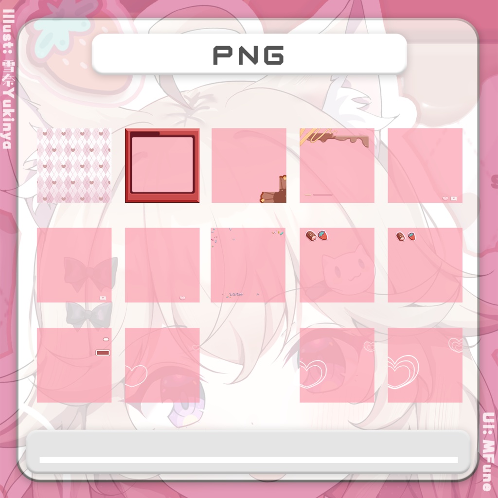 【バレンタイン】いちごチョコレート|サムネイル素材|キャラ紹介|アイコン枠|Vtuber向け|PNG · PSD · GIF