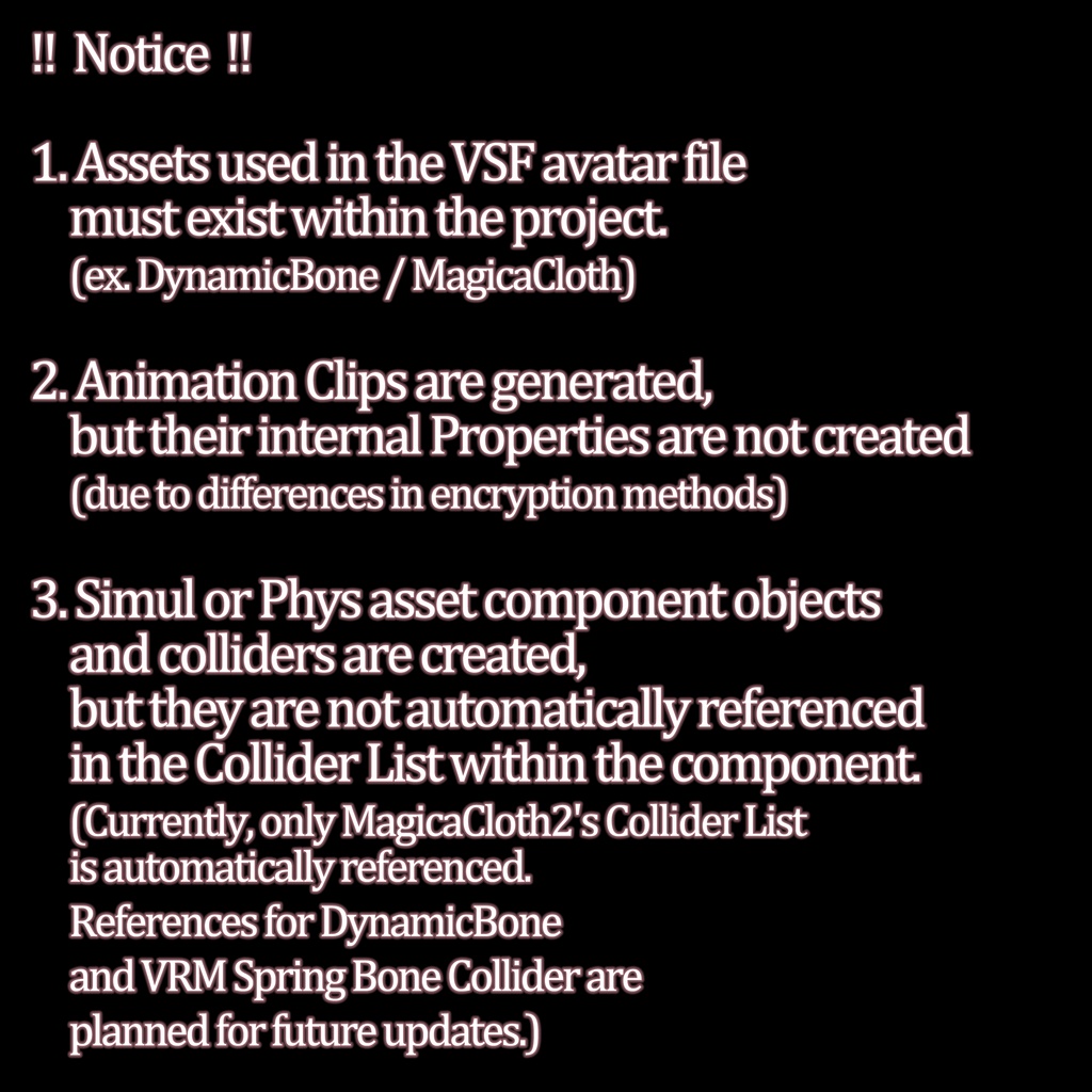 VSFavatar Importer - VSF 아바타 임포트