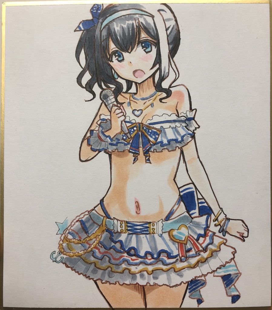 鷺沢文香ミニ色紙イラスト