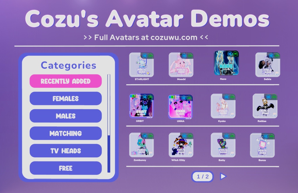 Fully Customizable Avatar Selection UI for Worlds, Easy Avi Menu Setup with Editor Scripts and UI Pedestals アバターメニュー