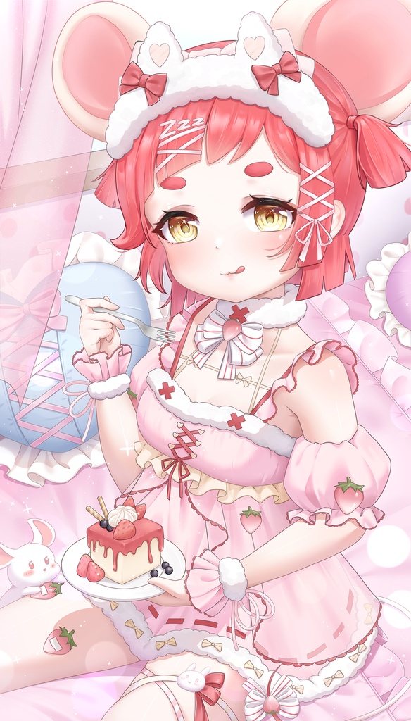 【限定1点】【VTS対応】販売中のLive2Dモデル:かわいいいちごマウス