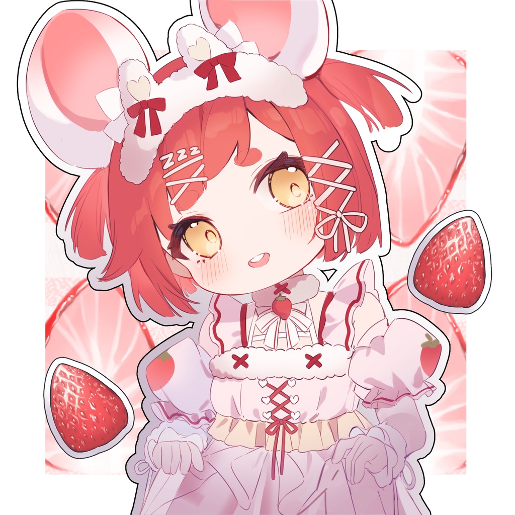 【限定1点】【VTS対応】販売中のLive2Dモデル:かわいいいちごマウス