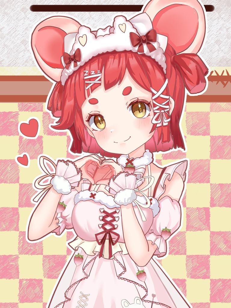 【限定1点】【VTS対応】販売中のLive2Dモデル:かわいいいちごマウス