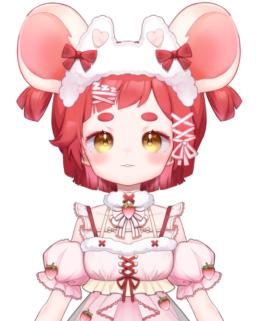 【限定1点】【VTS対応】販売中のLive2Dモデル:かわいいいちごマウス