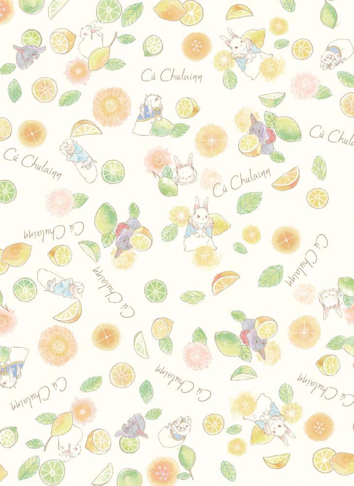 シトラス柄クーフーリンの三角ポーチ