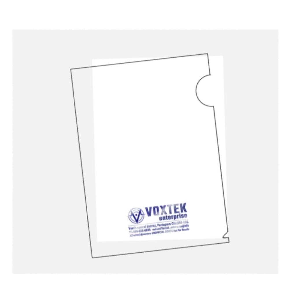 V0XTEKenterprise風　箔押しA4クリアファイル