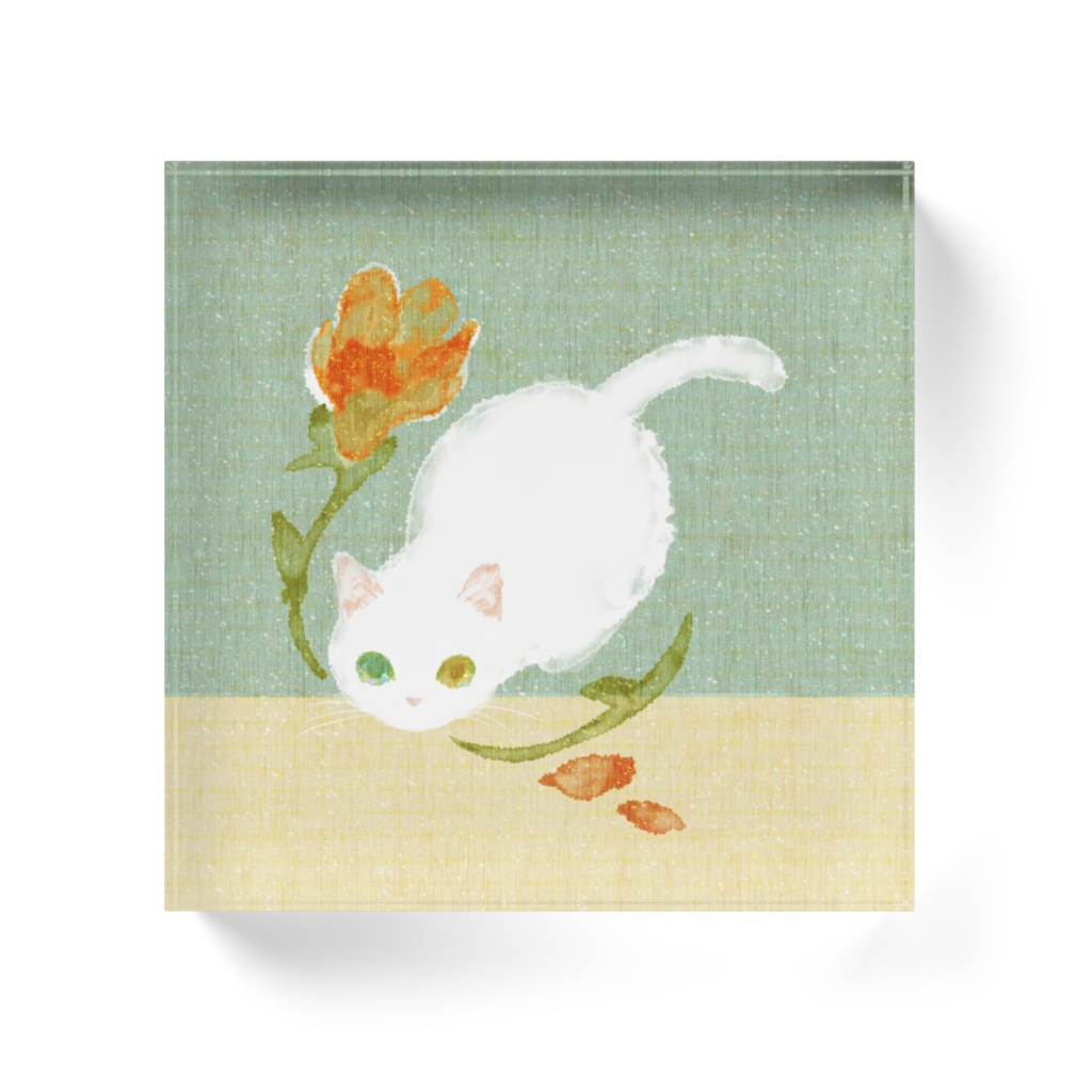 005はちわびねこ🌱アクリルブロック