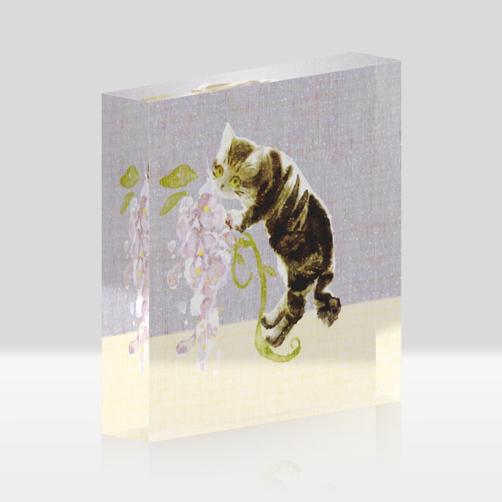 006はちわびねこ🌱アクリルブロック