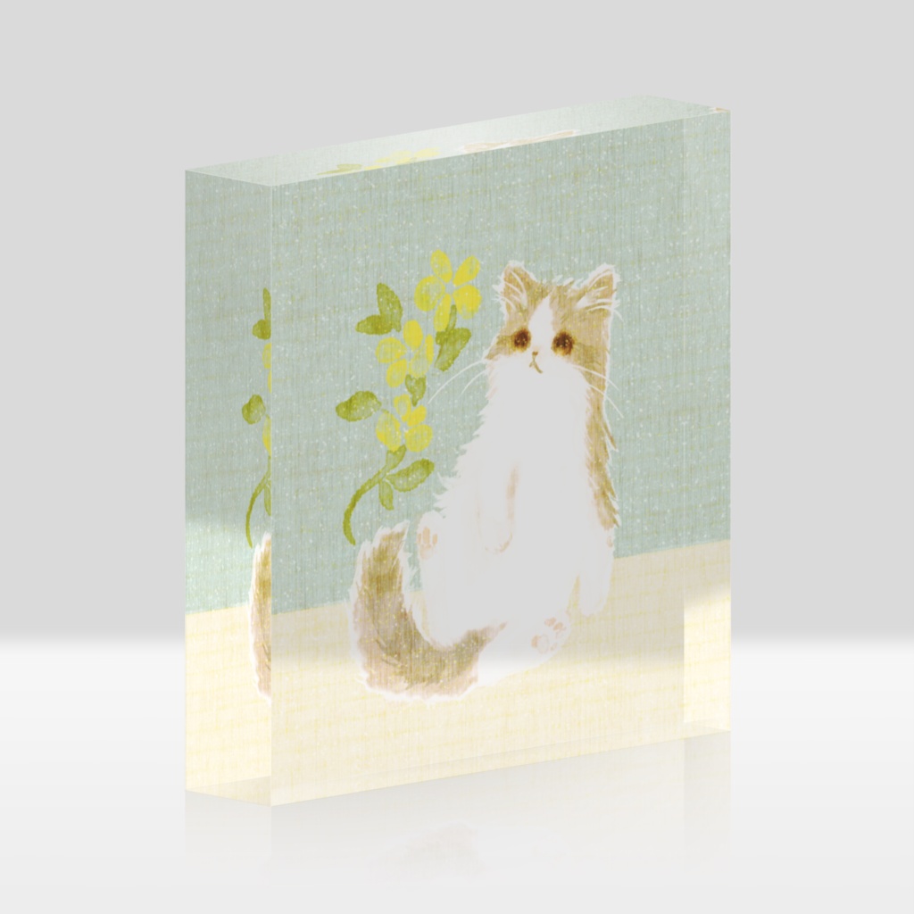 009はちわびねこ🌱アクリルブロック