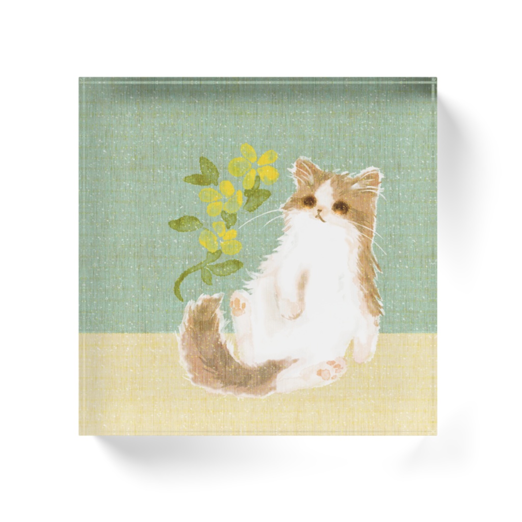 009はちわびねこ🌱アクリルブロック