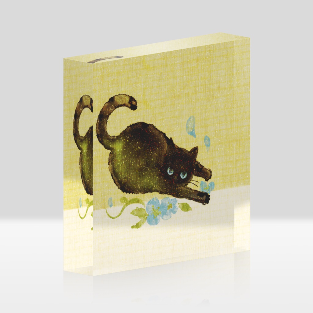 012はちわびねこ🌱アクリルブロック