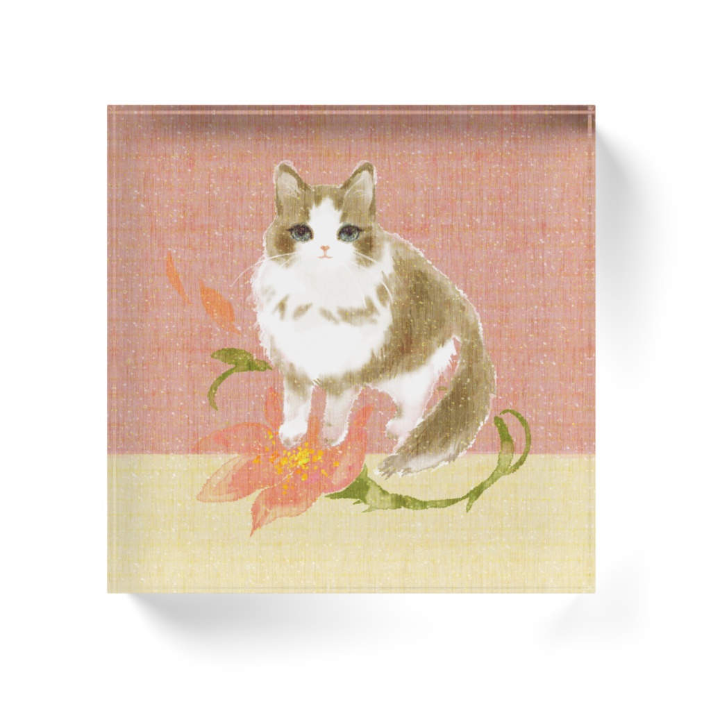 015はちわびねこ🌱アクリルブロック