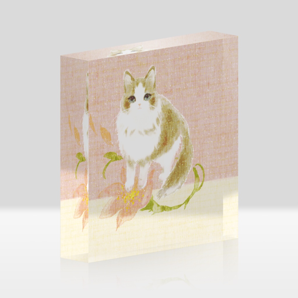 015はちわびねこ🌱アクリルブロック