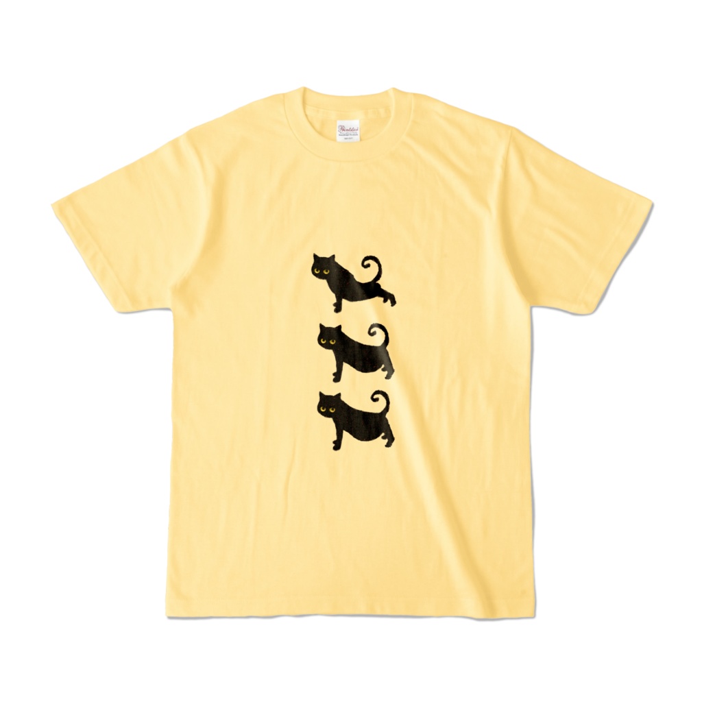032はちわびねこ🌱カラーTシャツ(ライトイエロー)