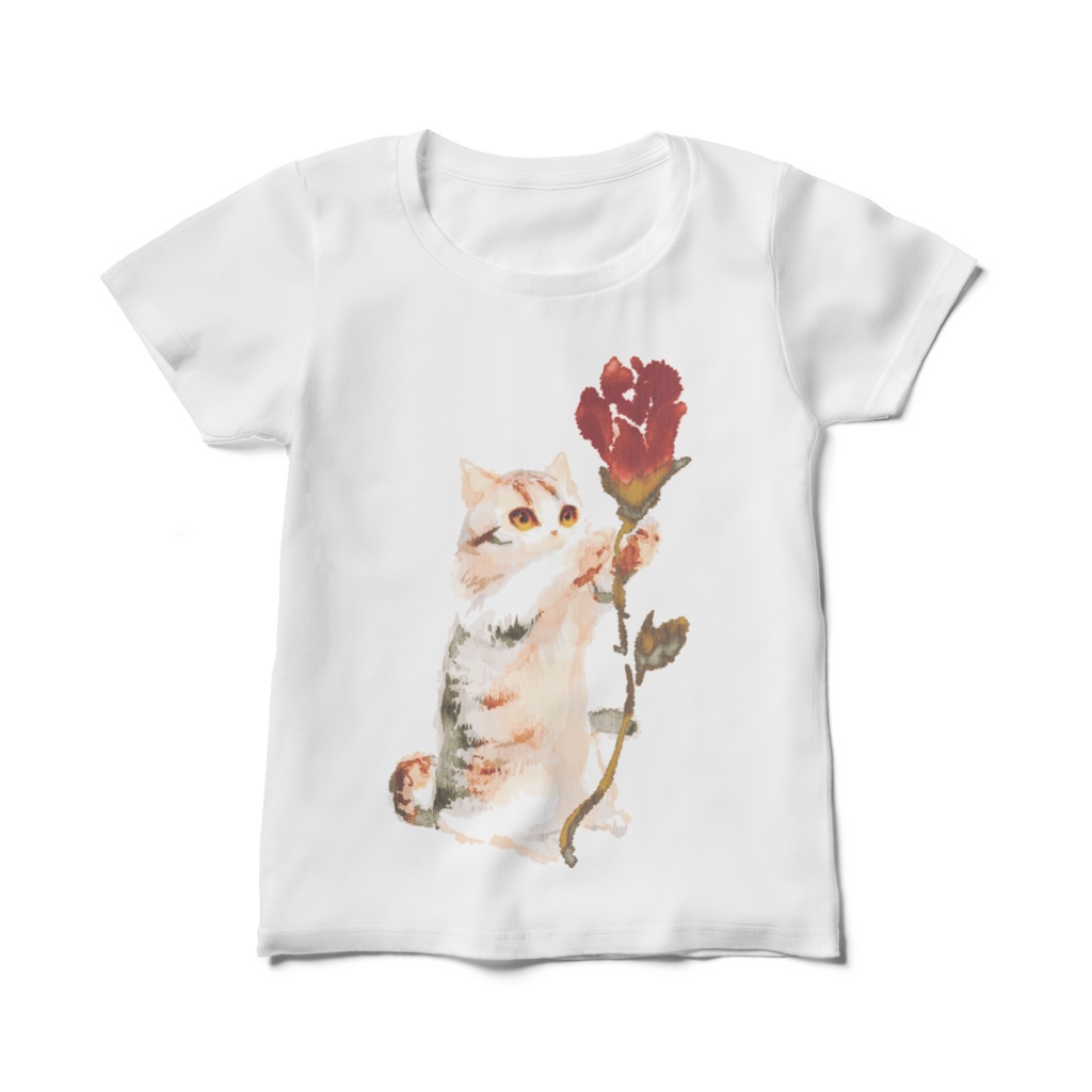 036はちわびねこ🌱レディースTシャツ