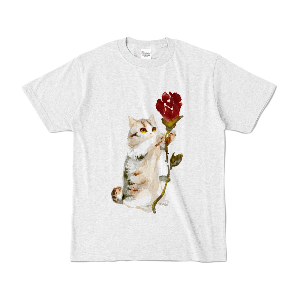 036はちわびねこ🌱カラーTシャツ(アッシュ)