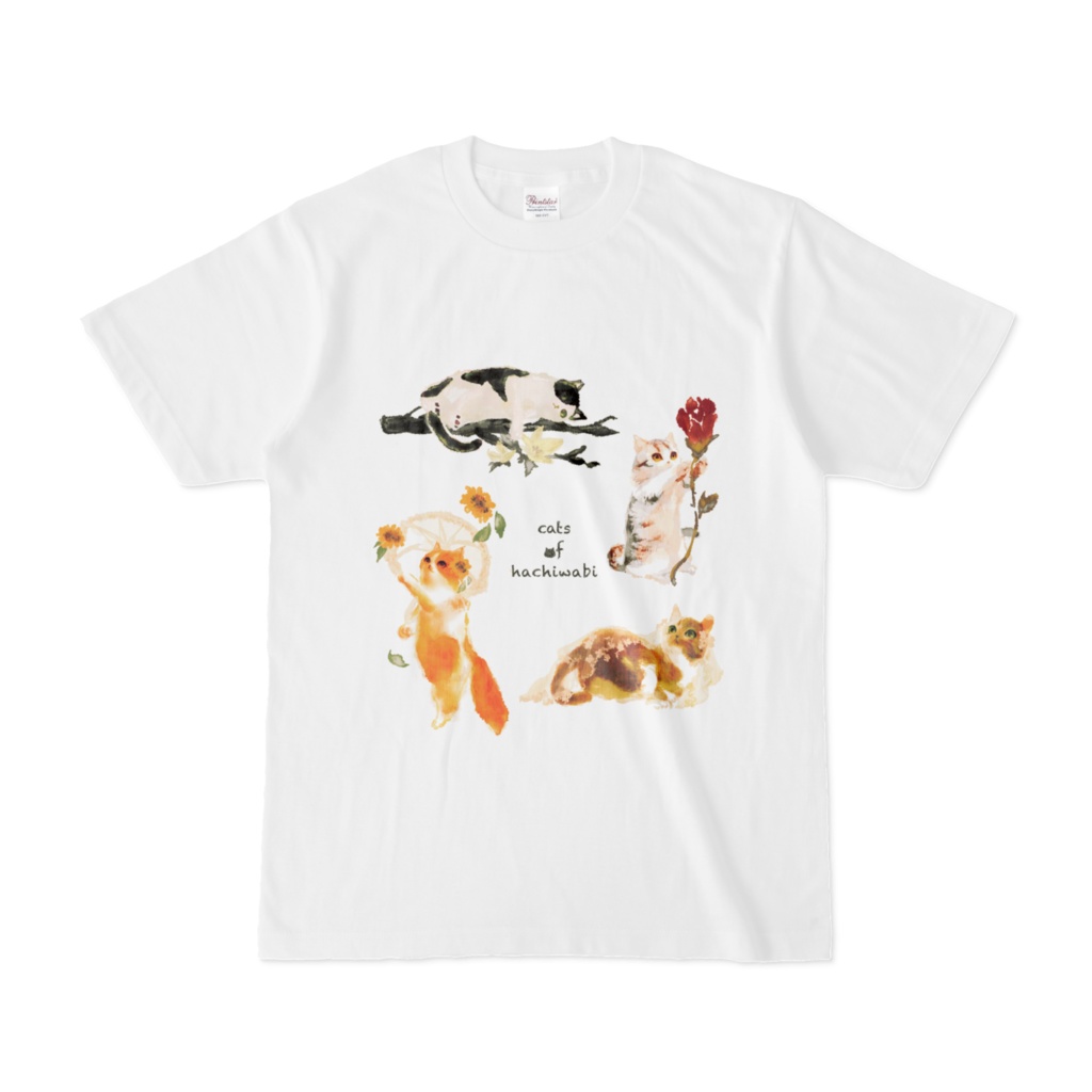 037はちわびねこ🌱Tシャツ