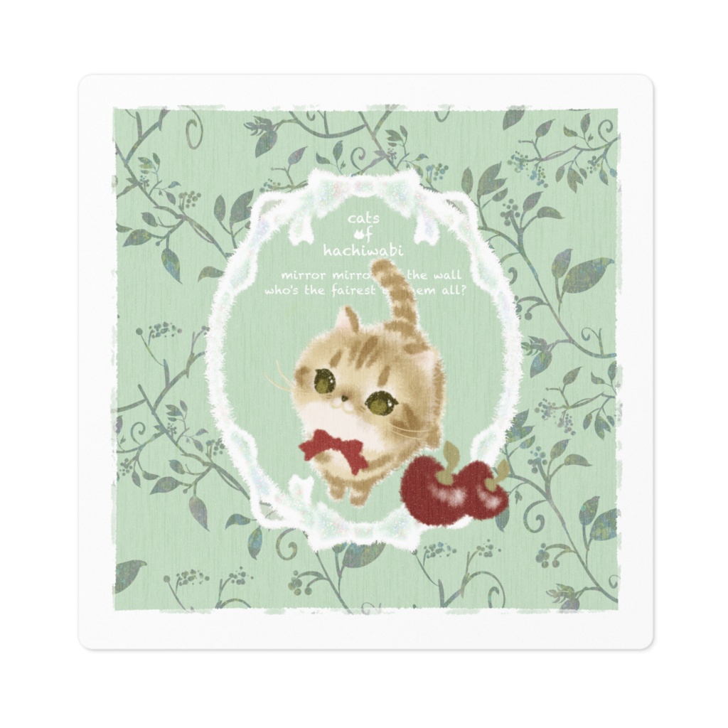 072はちわびねこステッカー