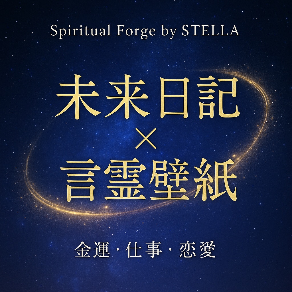 未来日記 ✕ 言霊壁紙セット（金運・仕事・恋愛）｜Spiritual Forge by STELLA