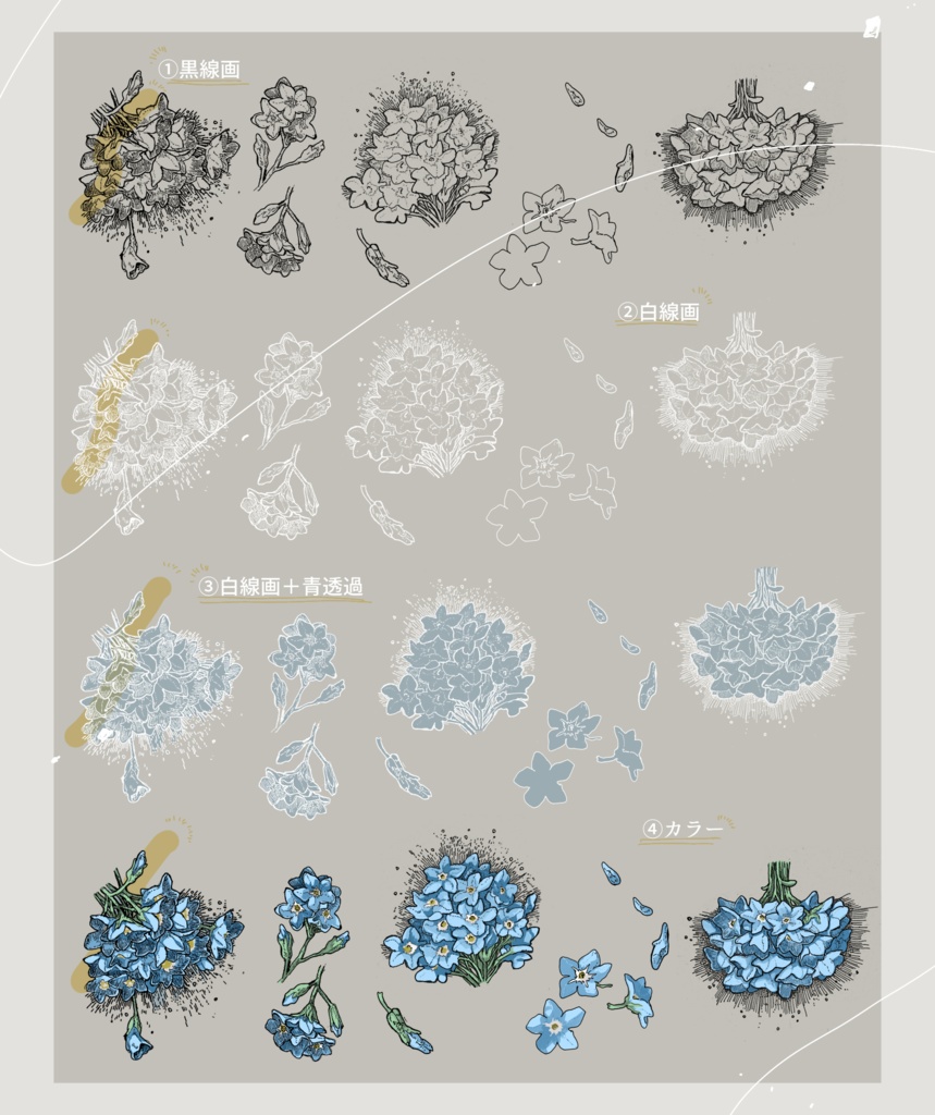 TRPG用セッション、アナログペン画お花素材まとめ