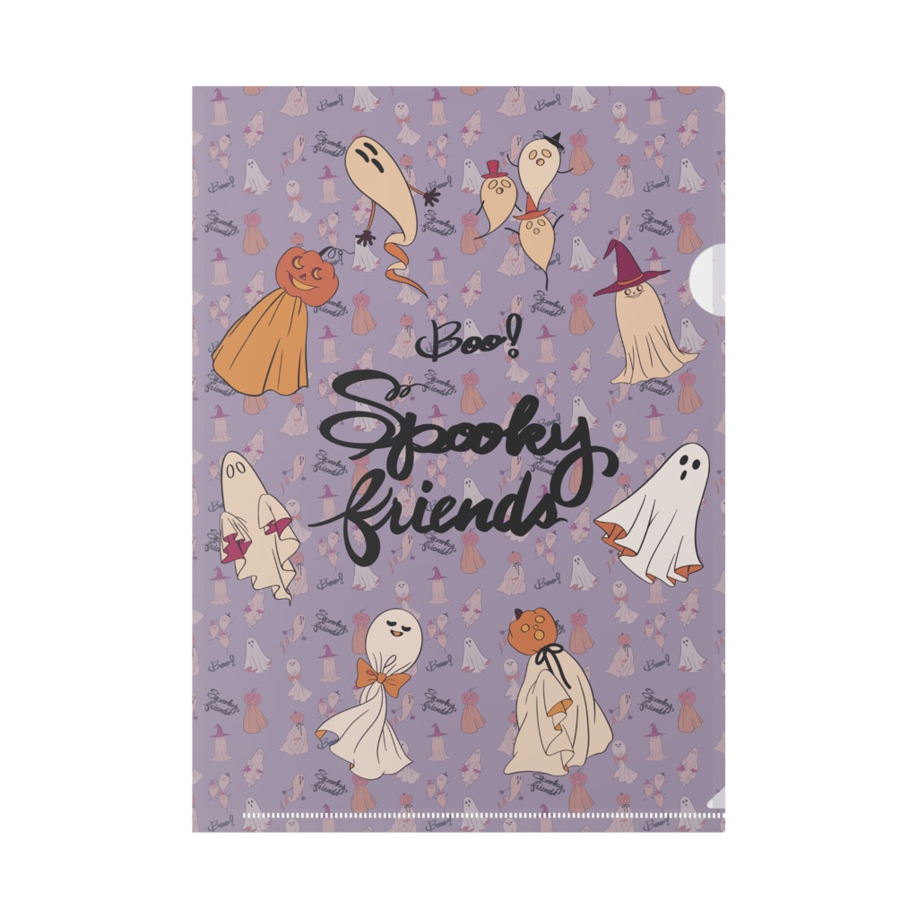 Boo! Spooky friends クリアファイル A4 - あちゃ坊のお店 - BOOTH