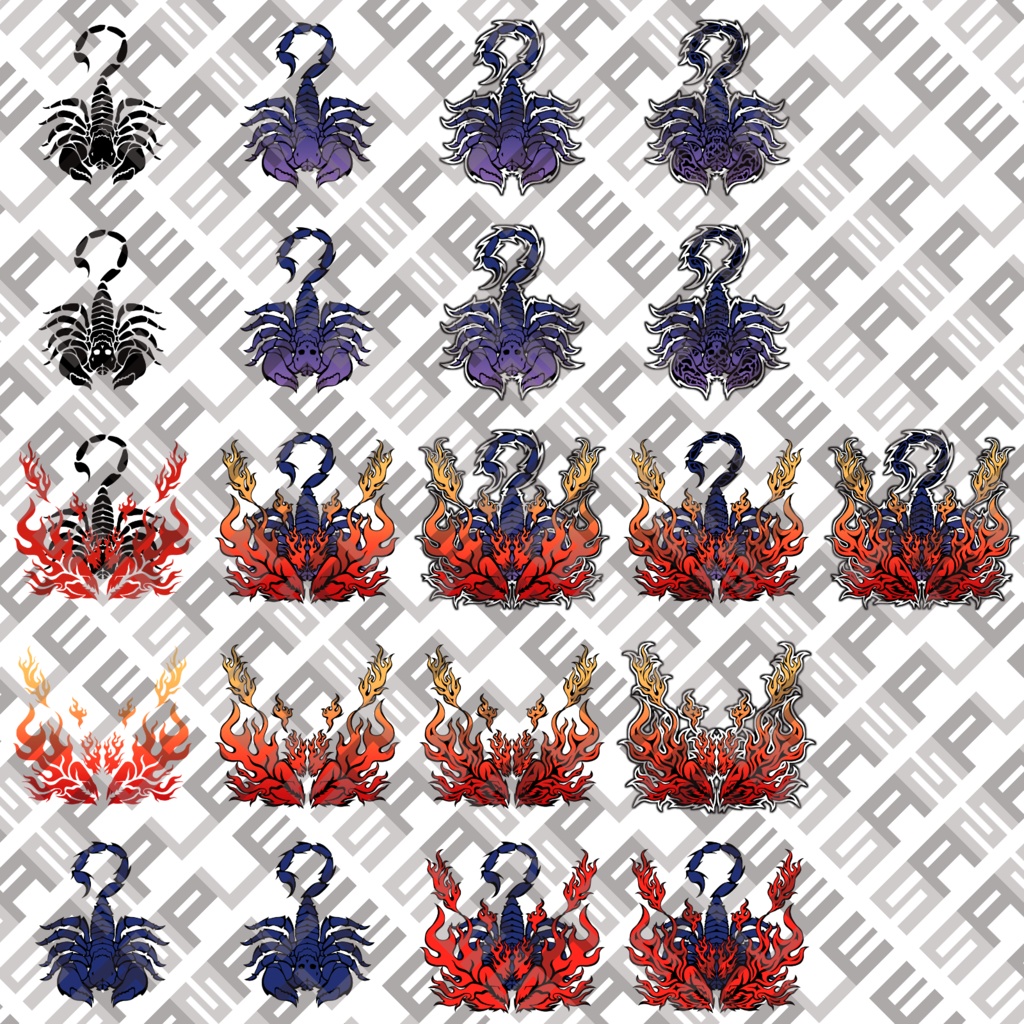 VRChatテクスチャ素材 フレイムスコーピオン