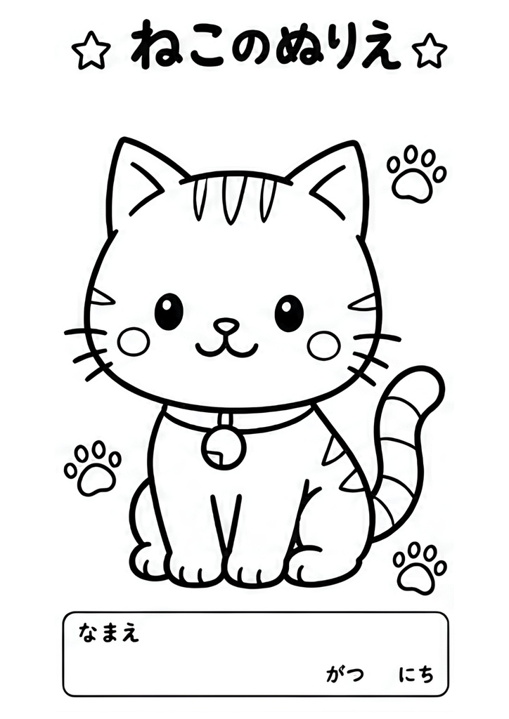 かわいい動物の塗り絵5枚セット　2