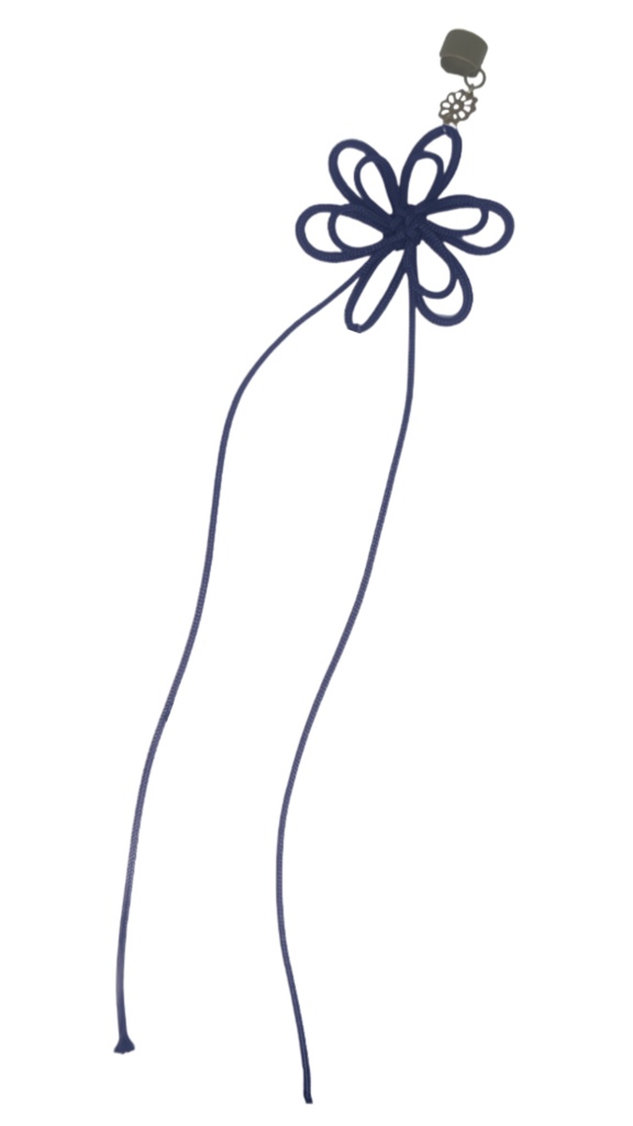 飾り結び 揺れるイヤーカフ 六輪の花 和風カフ ピアス パール 3色展開 ハンドメイド 職人手作り 片耳用 アンティーク 黒