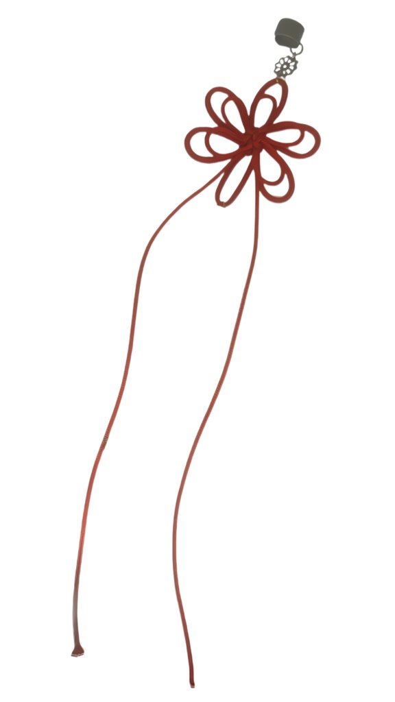 飾り結び 揺れるイヤーカフ 六輪の花 和風カフ ピアス パール 3色展開 ハンドメイド 職人手作り 片耳用 アンティーク 濃紺