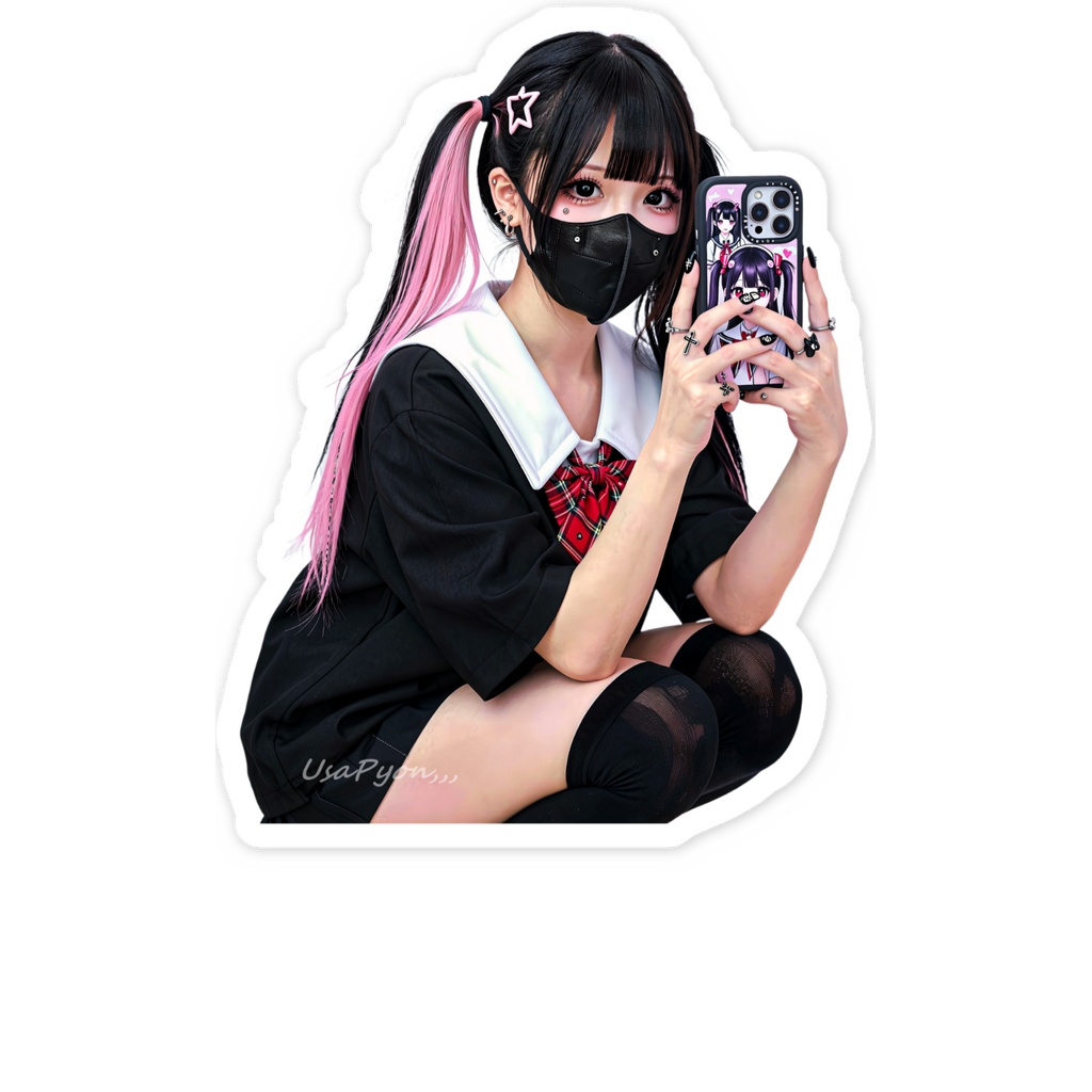 地雷系ギャル様 AI美女 "Jirai-kei" (clingy/dark-cute) Gal – AI Beauty