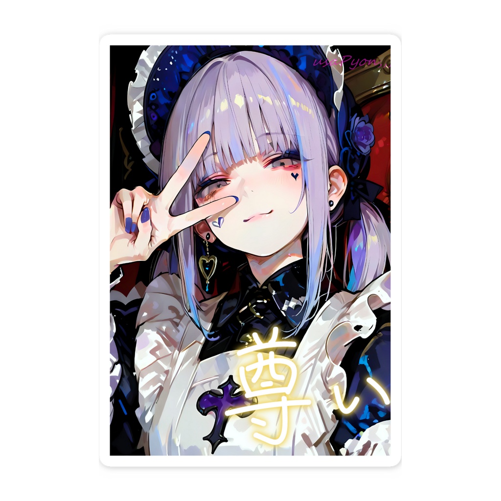 コンカフェ メイドさん マンガ風 AI生成美女 Concept cafe maid, manga style, AI-generated beauty.
