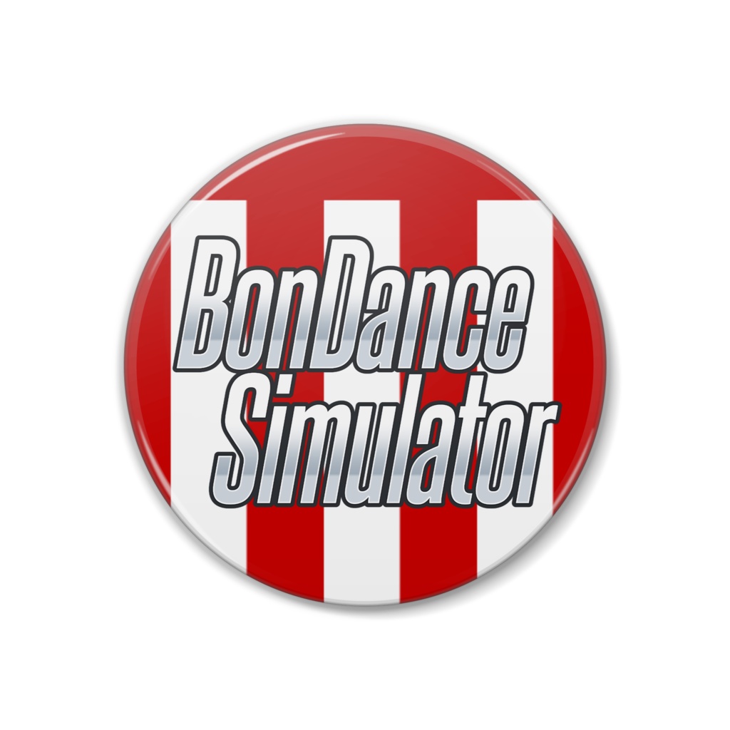 丸缶バッジ Bon Dance Simulator 紅白幕ロゴ