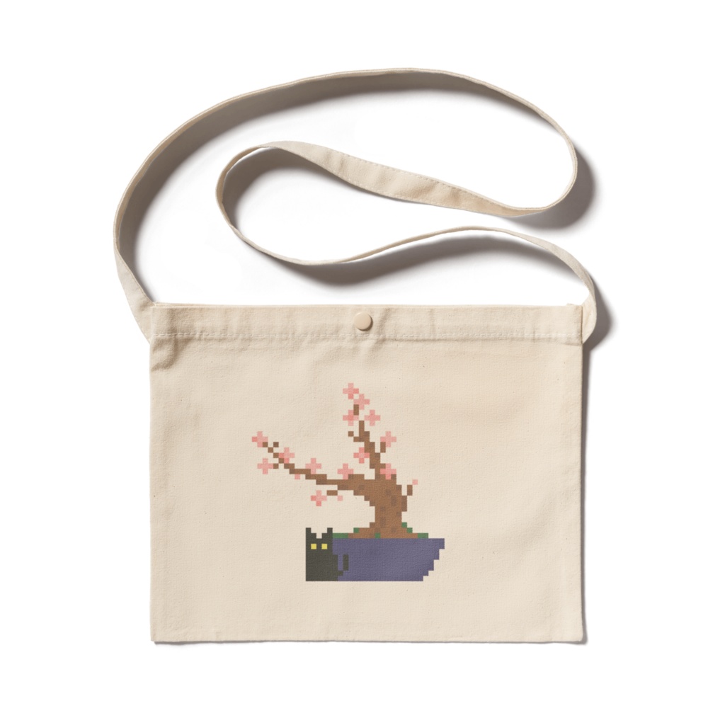 猫と桜(サコッシュ)