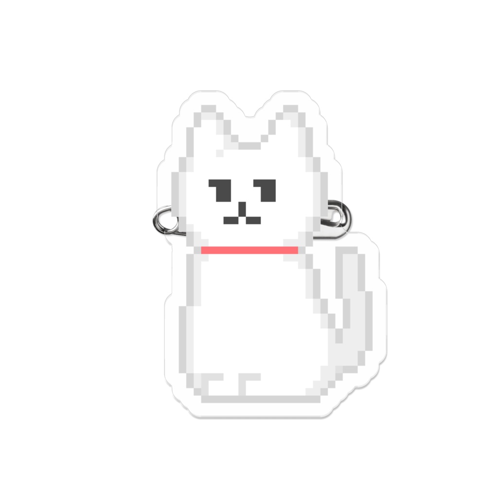 しろねこ(アクリルバッジ)