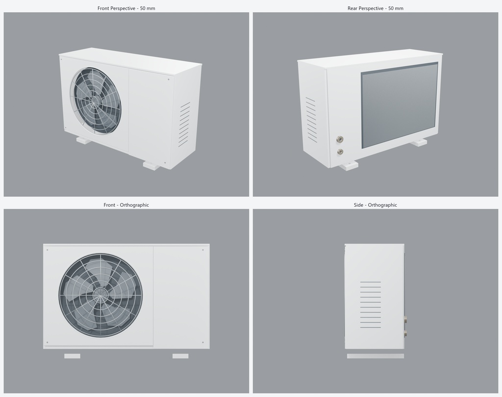 【Blender / FBX / GLB】建築パース用 エアコン室外機 3Dモデル