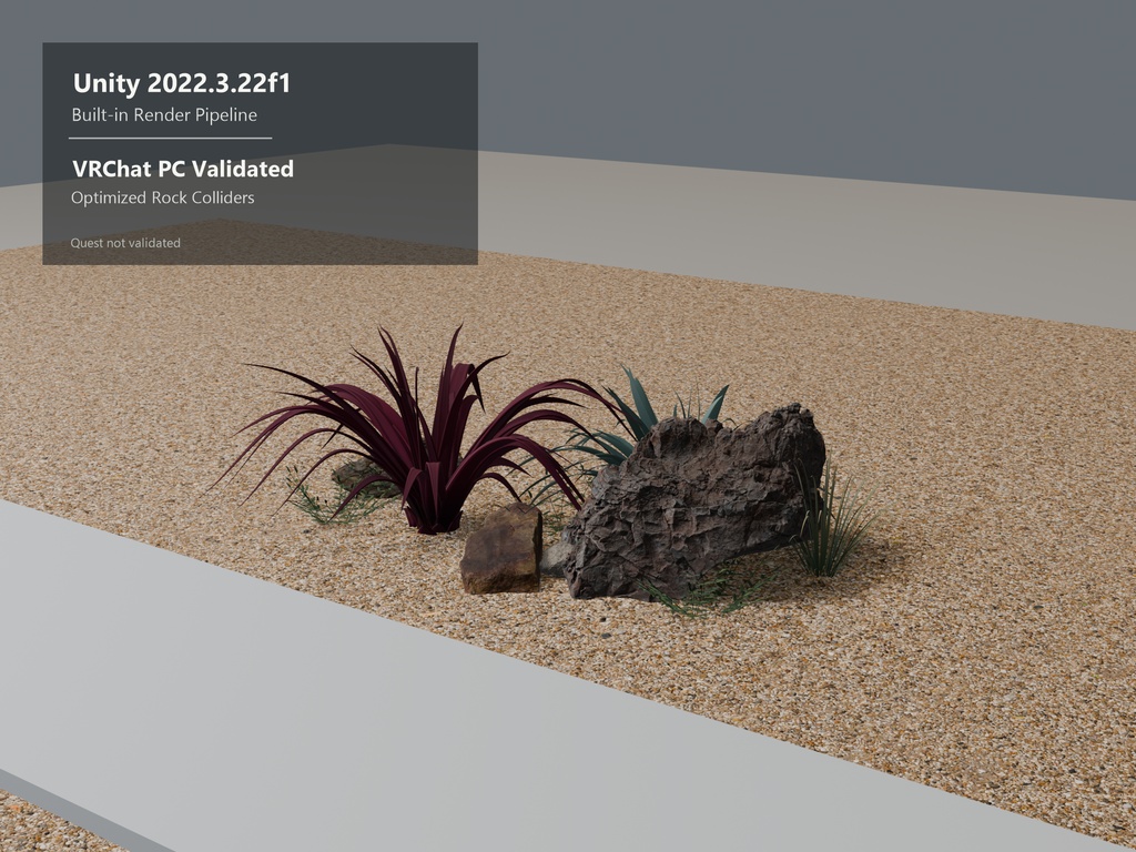 MN-011 Rock Garden Environment Pack|9 Models + Ready-to-use Cluster【Blender / Unity / VRChat PC